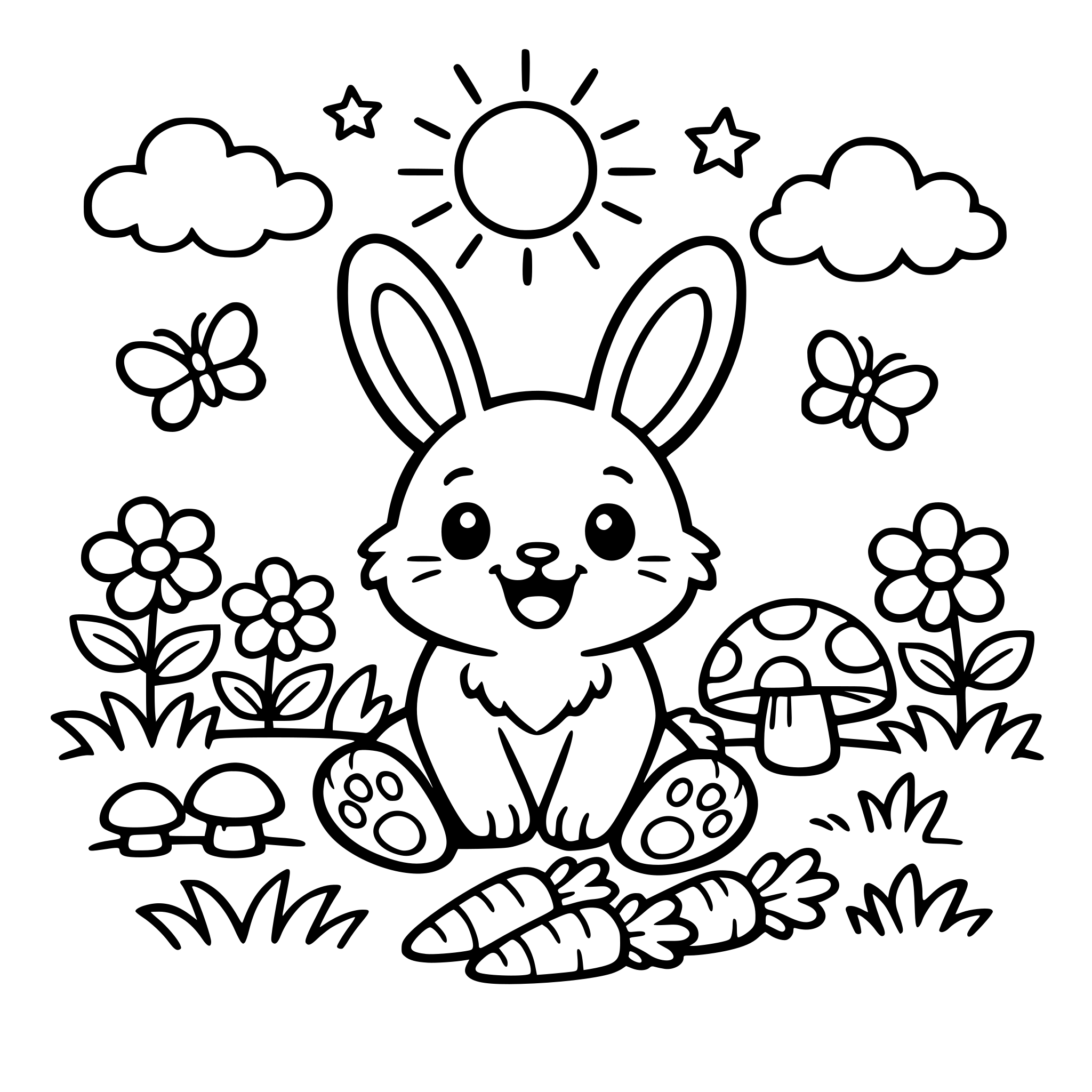 أرنب سعيد في الحديقة