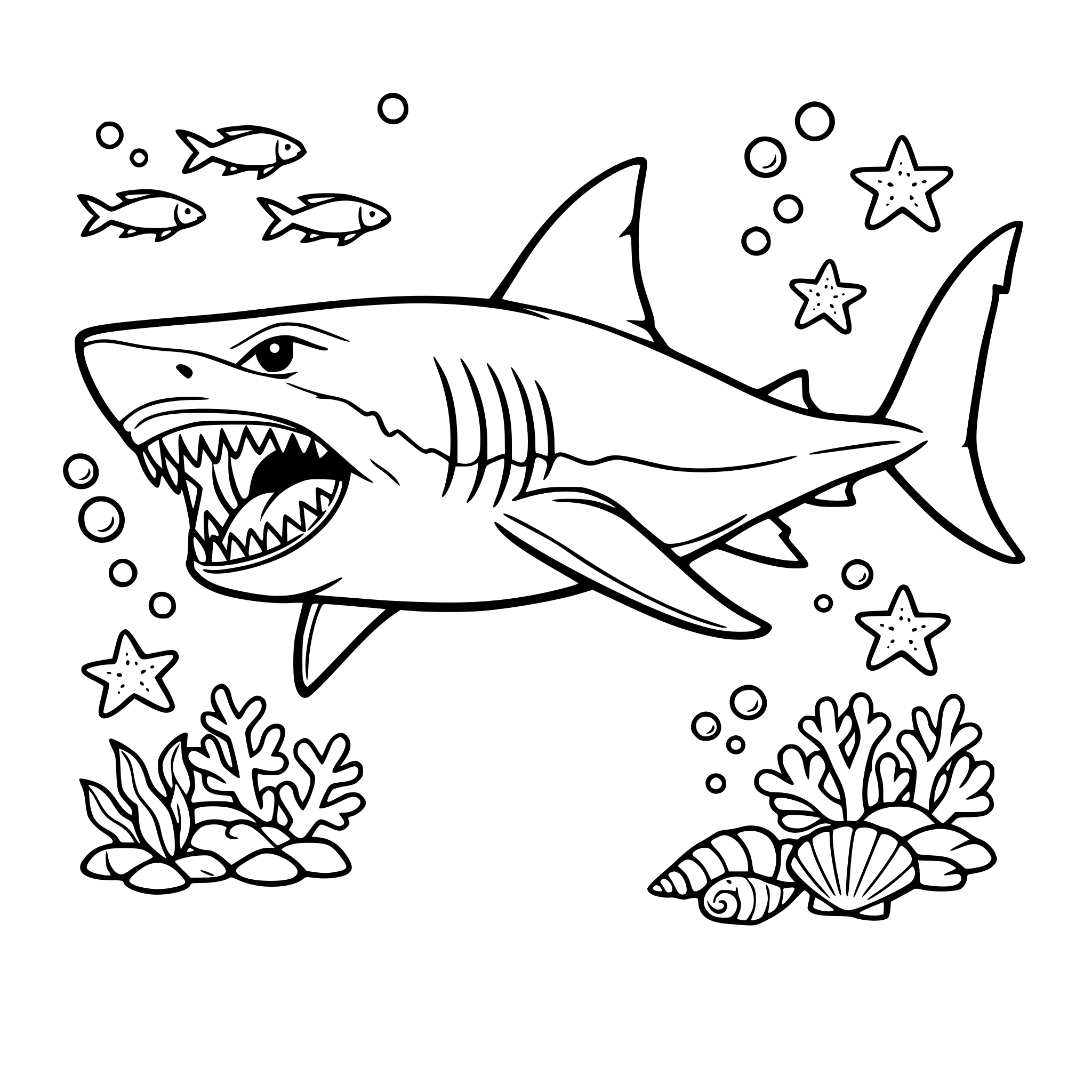 A megladon shark swimming in the ocean