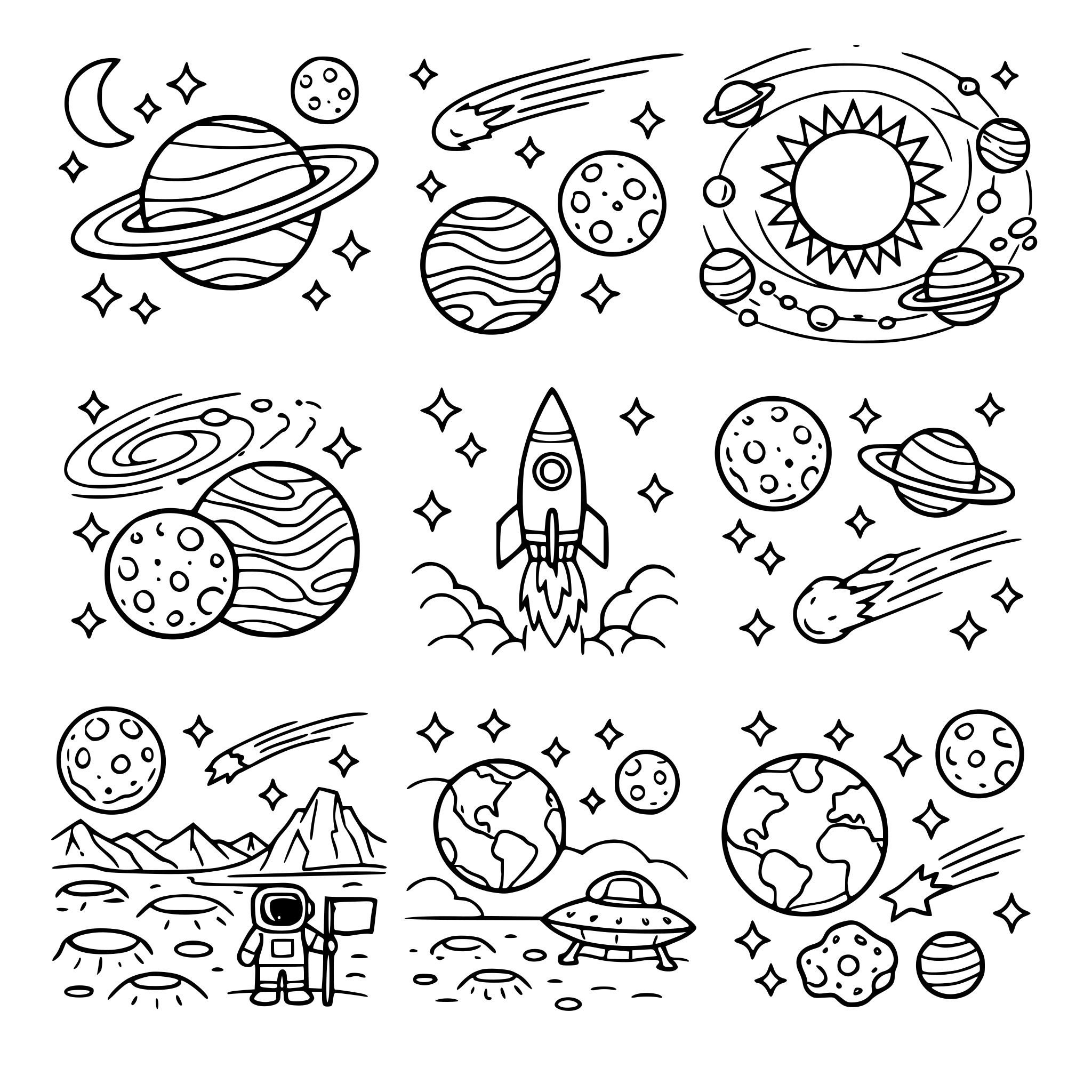 Quiero 8 imagenes diferentes sobre el universo, planetas y estrellas