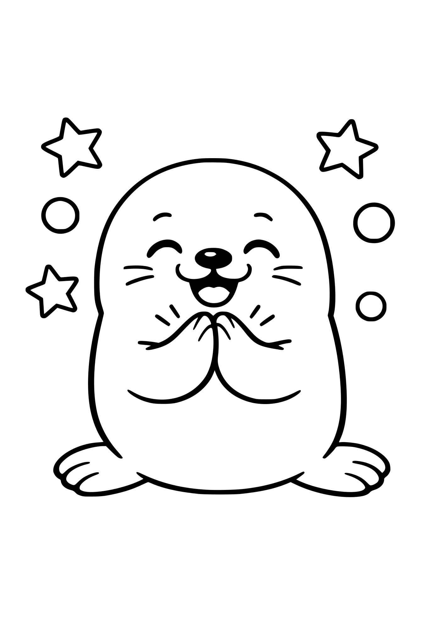 cute smiling seal clapping