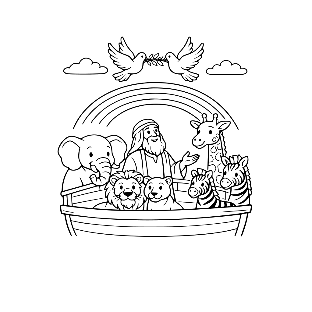 religious, faith inspired, bible inspired, kid friendly pages but adult coloring style