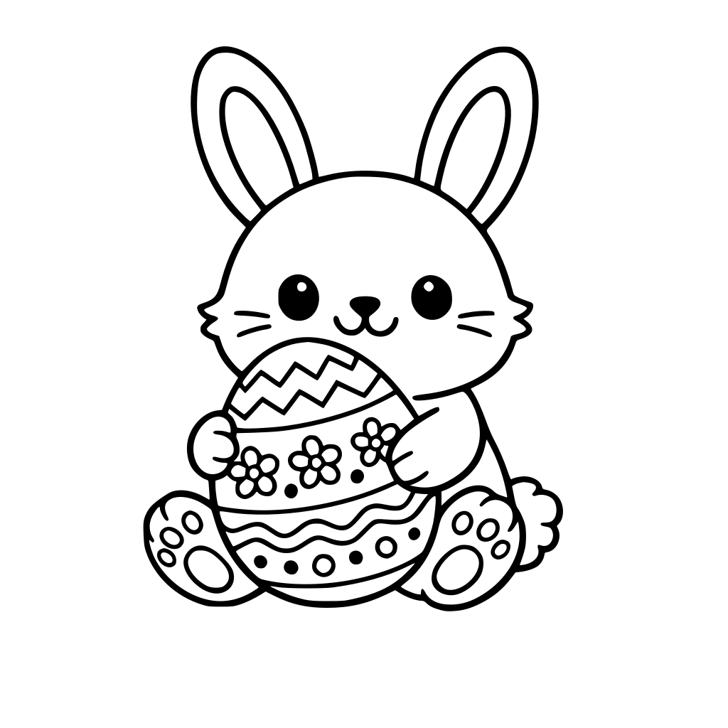 słodki zajączek wielkanocny z jakiem w wzorki