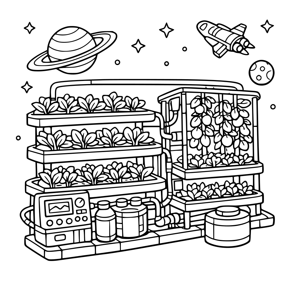 hydroponic growing system in space