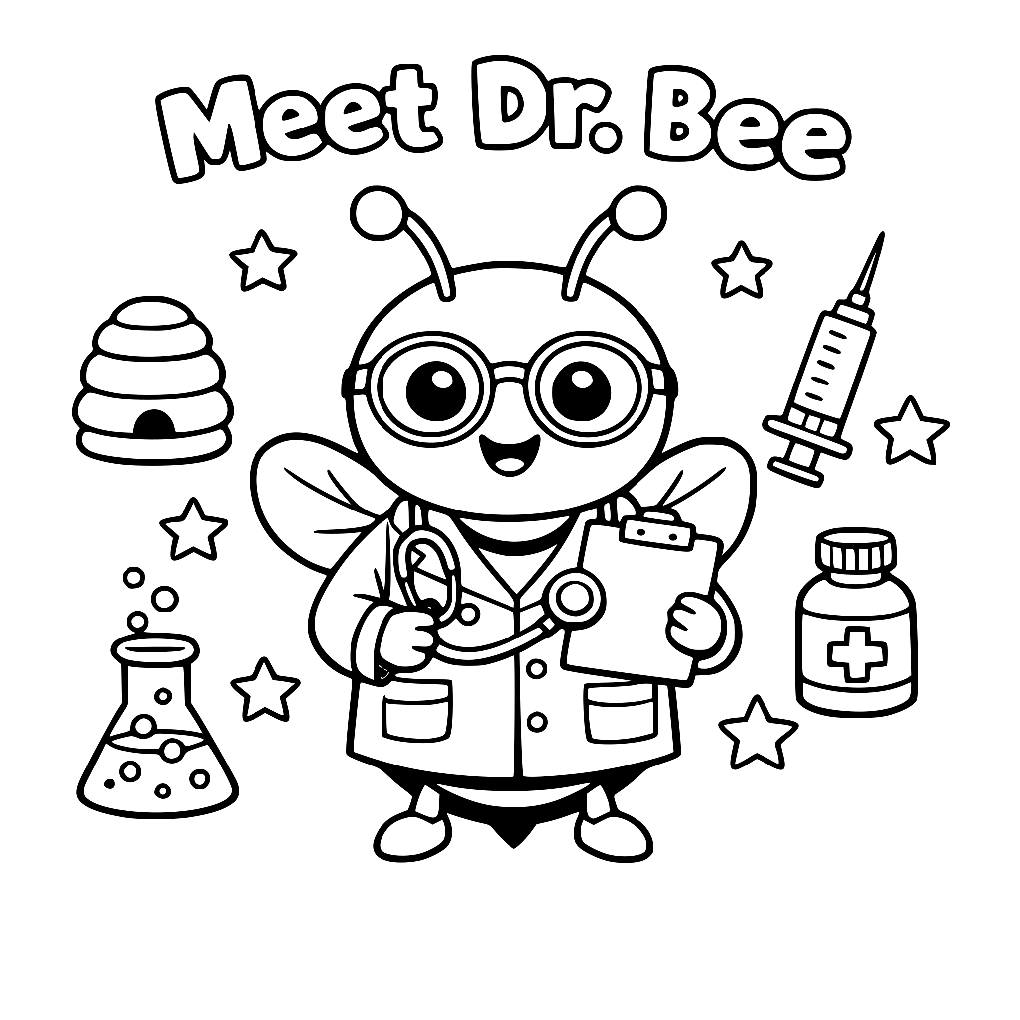 Meet Dr. Bee coloring book