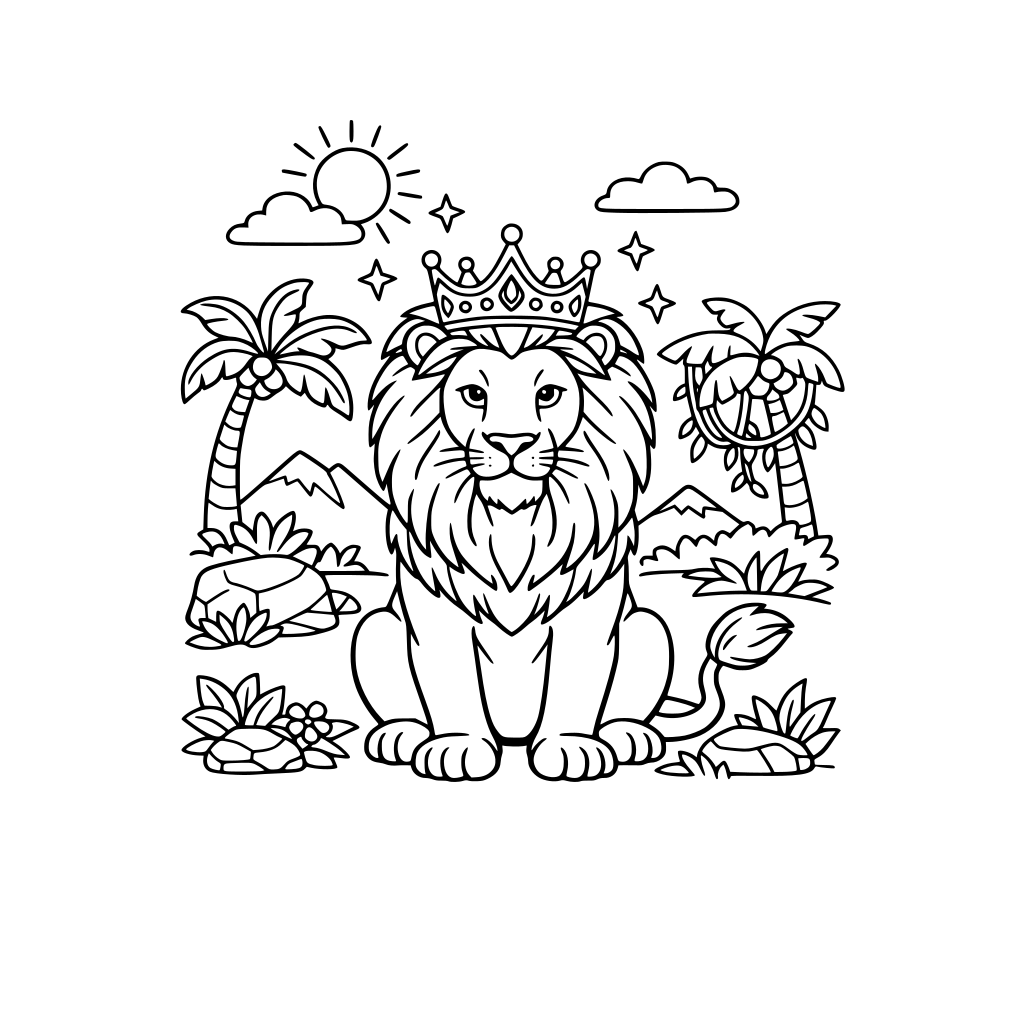 A lion king in his jungle