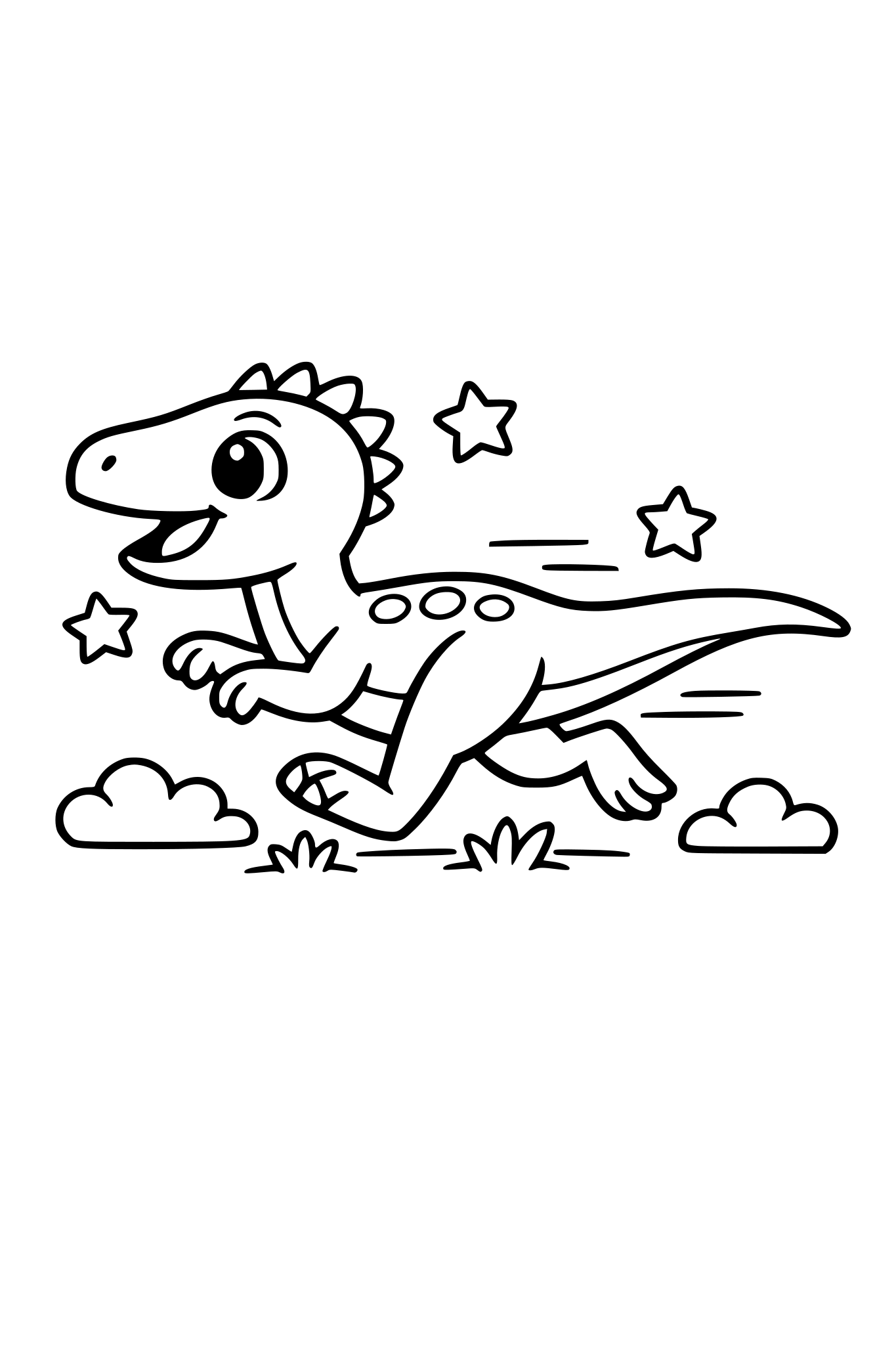 mały słodki, dinozaur celofyz, szybko biegnący, obrazek dla małych dzieci, bez szczegółów