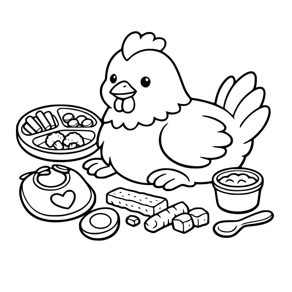 Ayam, Blw, outline, backround putih