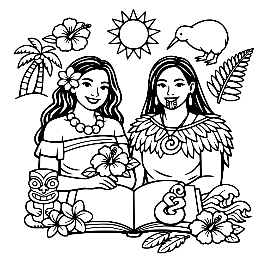 a colouring book for pacific and kiwi women