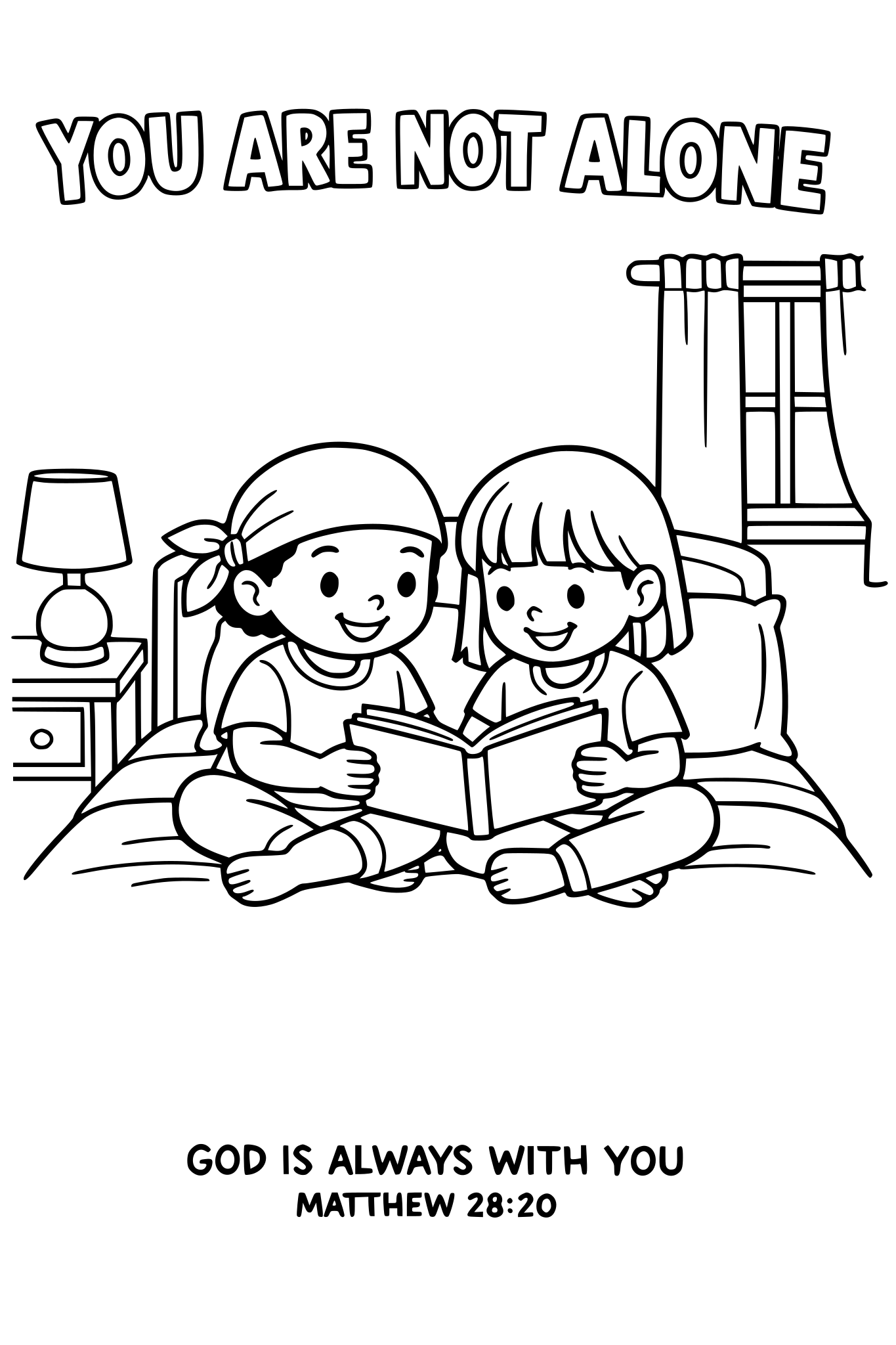 Black and white coloring page, simple kids line art, one chi
