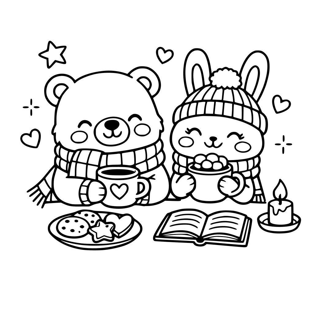 Cozy friends kleurplaten