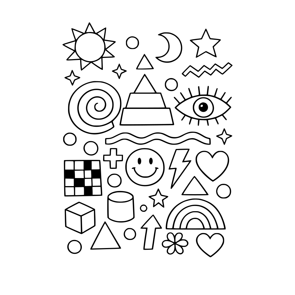 Geometric, abstract, shapes, doodles