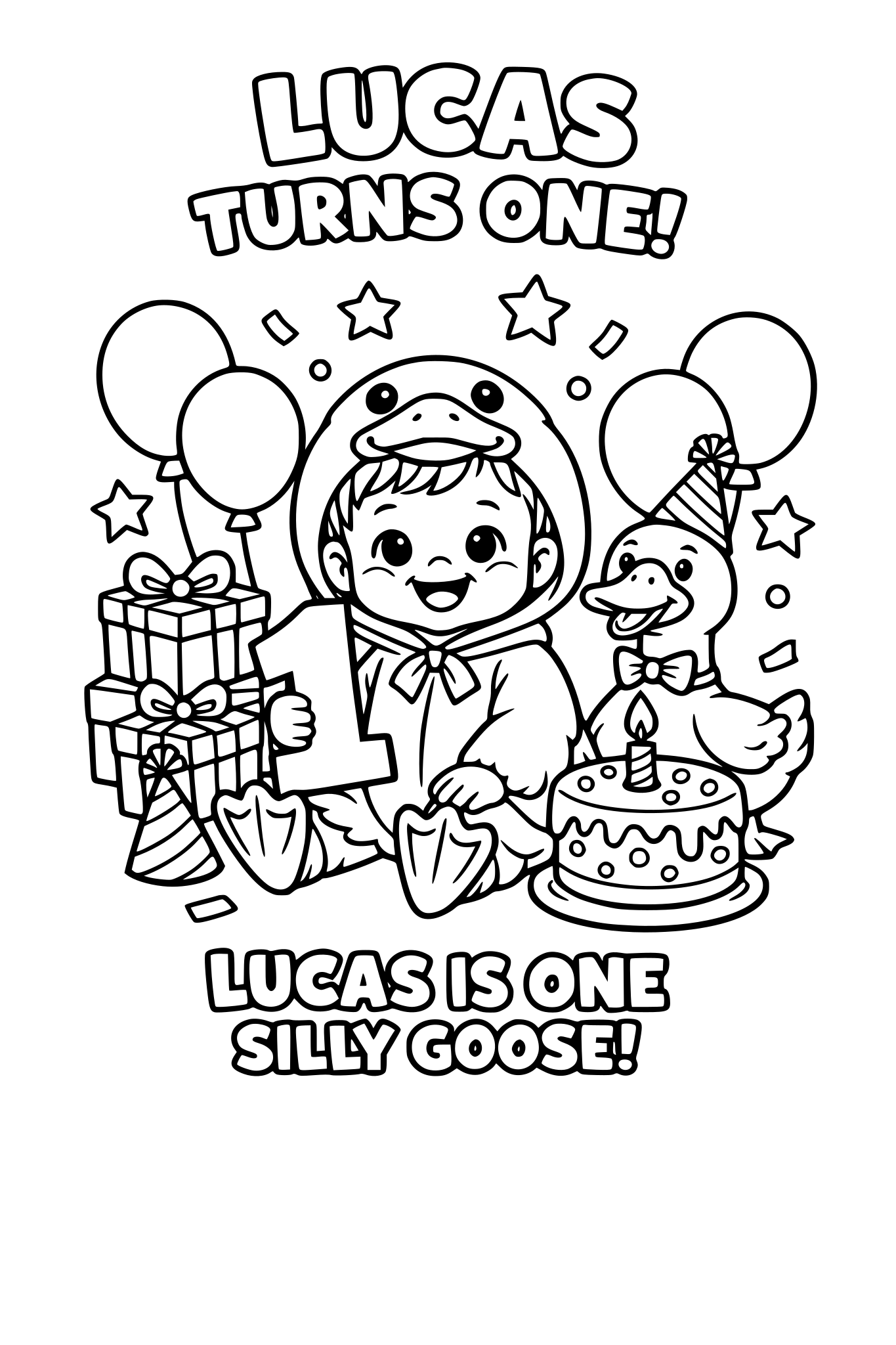Birthday celebration, Lucas turns one, lucas is one silly goose