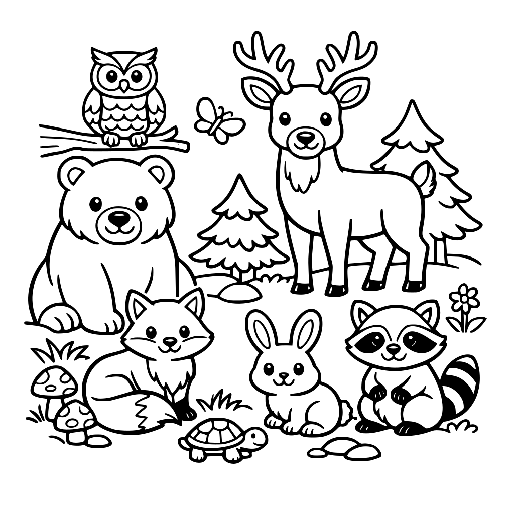 wild animals in the forest