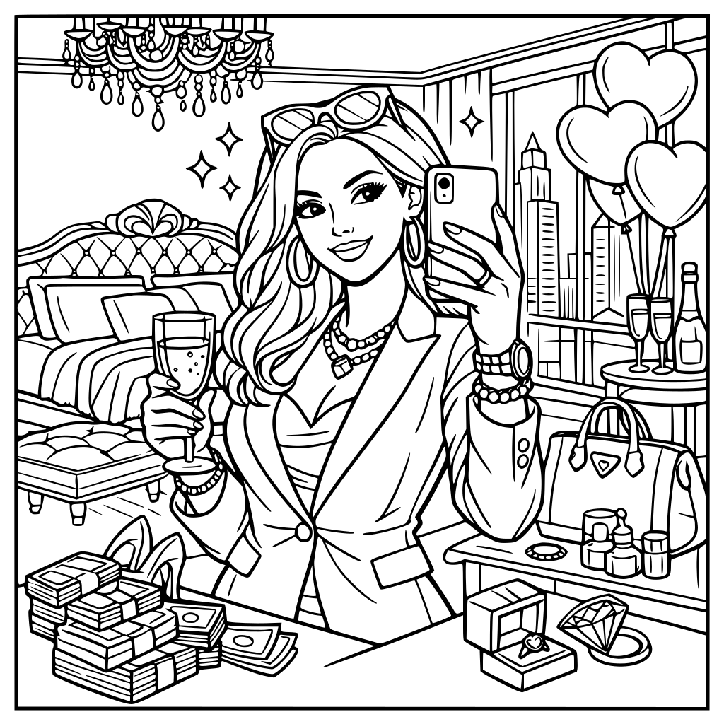 A penthouse millionaire business woman selfie aesthetic fantasy master bedroom for girls & women