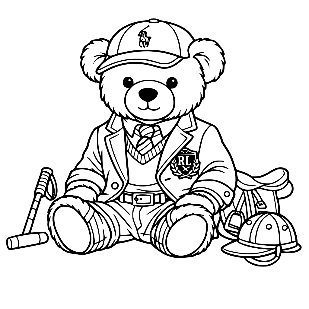 a vintage teddy bear in ralph lauren style
