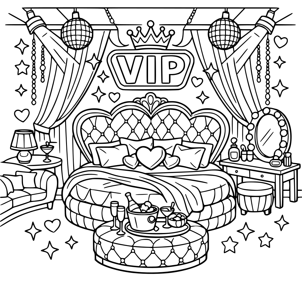 A nightclub VIP lounge aesthetic fantasy master bedroom for girls & women