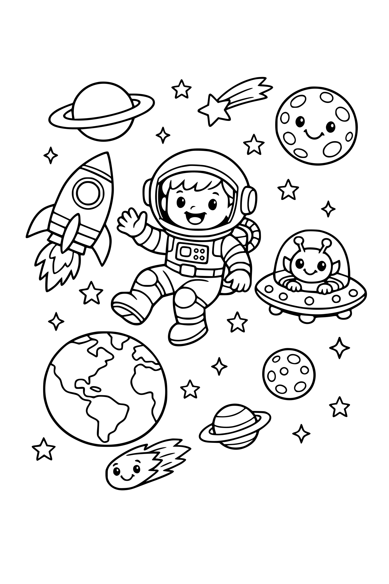 çocuklar için uzay boyama