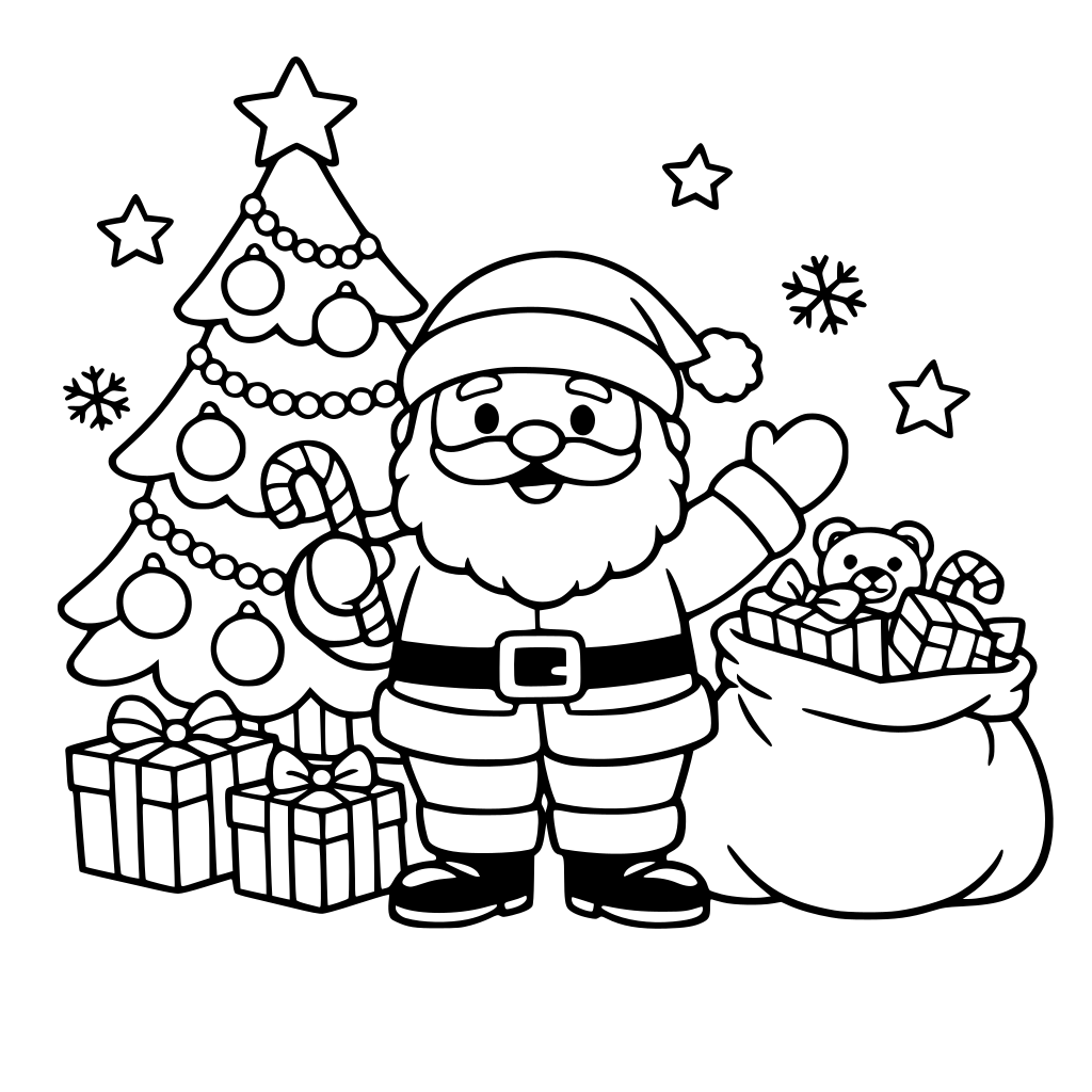 Easy and fun Christmas coloring book