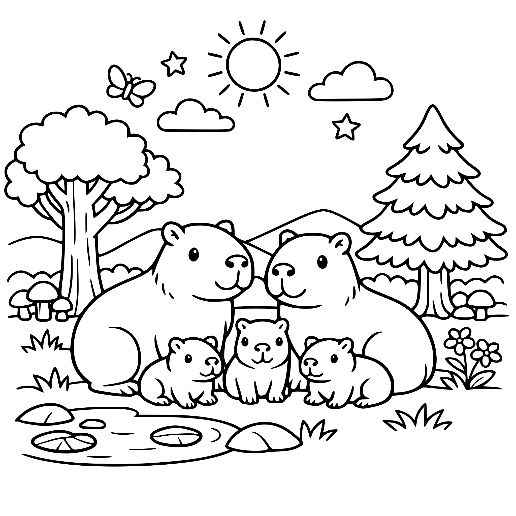 capibaras en un bosque