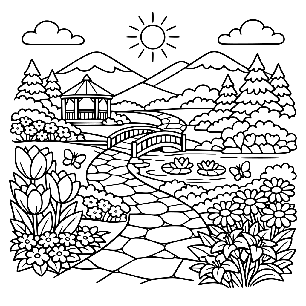 Taman bunga yang indah dan juga sejuk