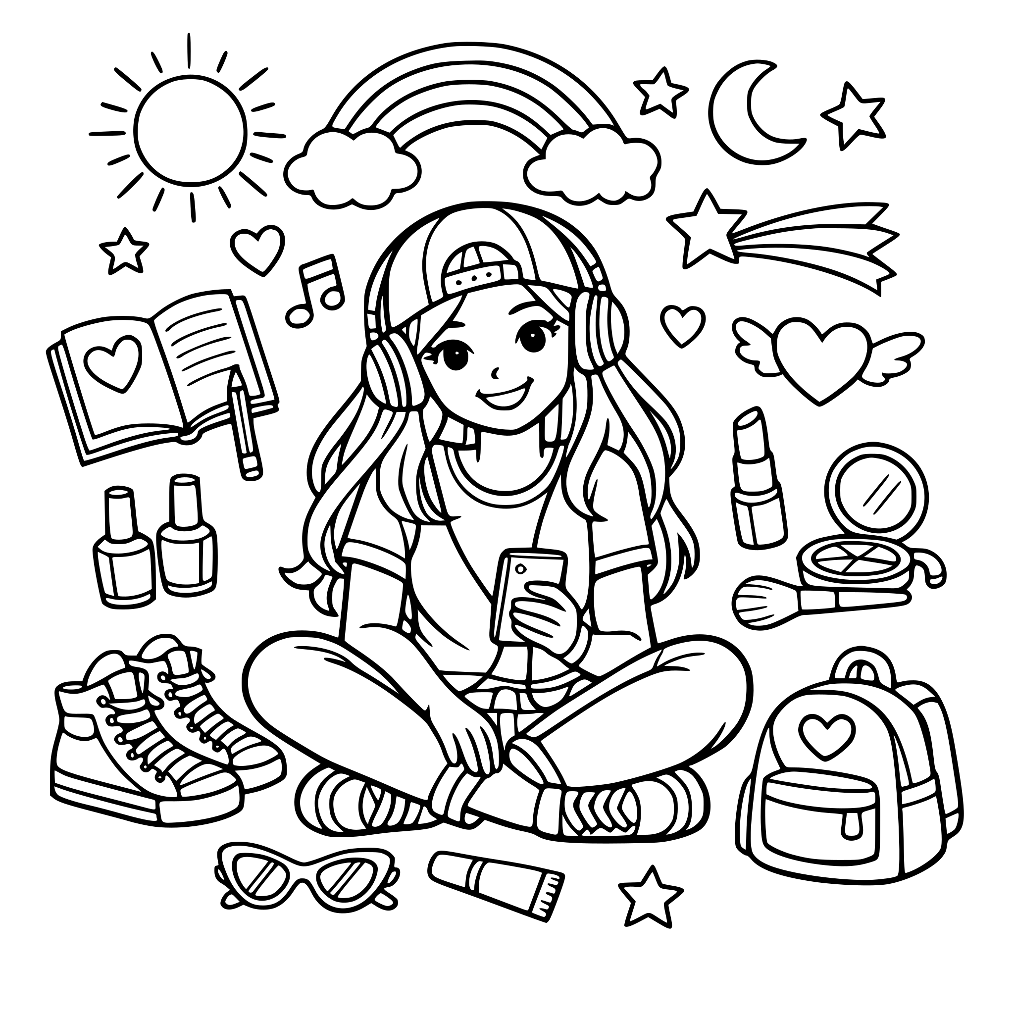 A COLORING BOOK FOR TEENAGE GIRLS