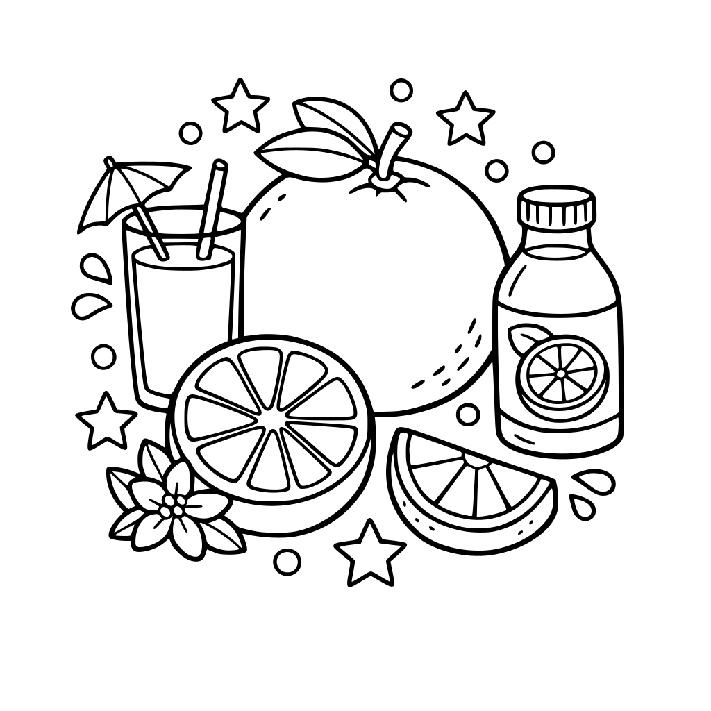 rempli ce dessin de couleur orange