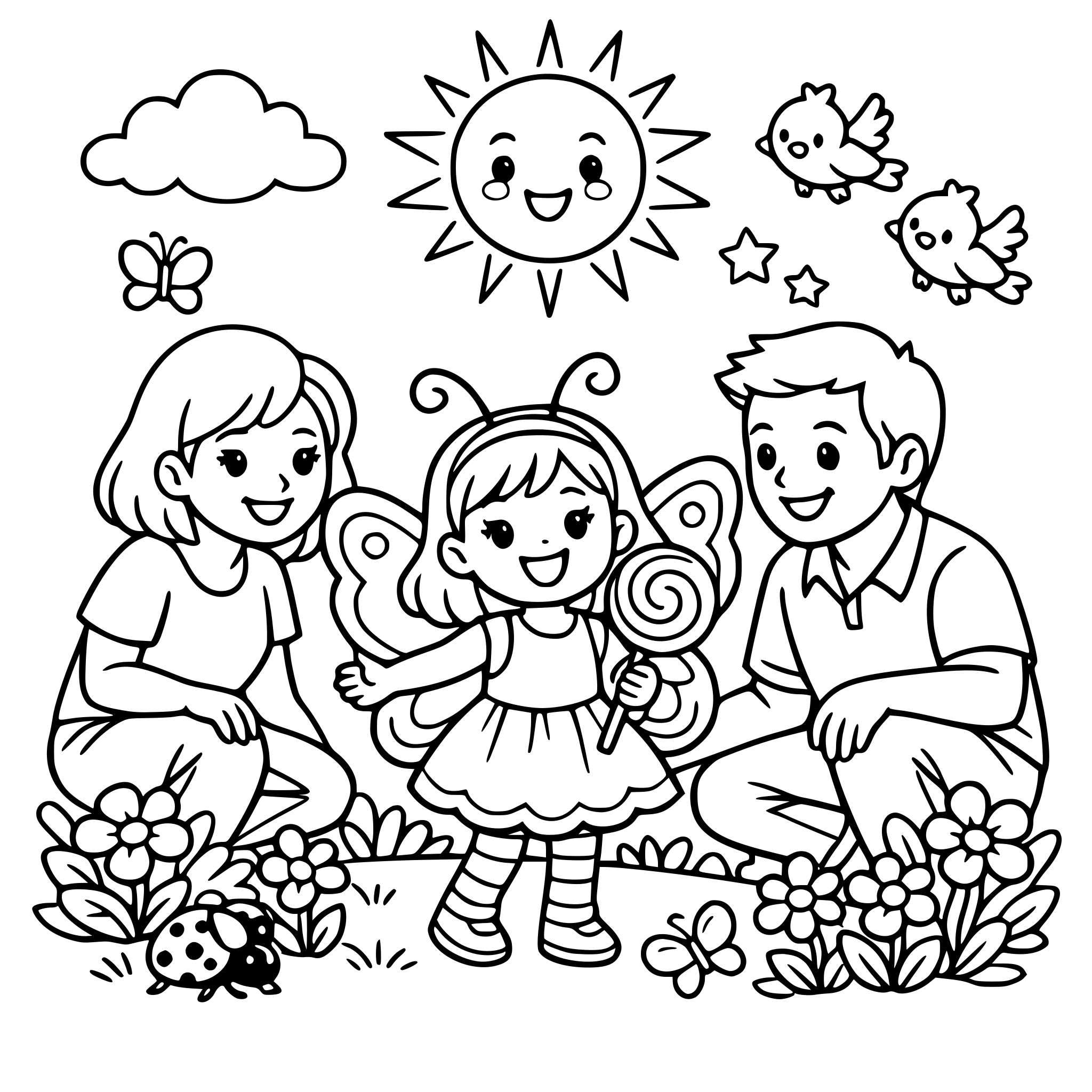 ÇOCUK KELEBEK ŞEKER AİLE İLKBAHAR