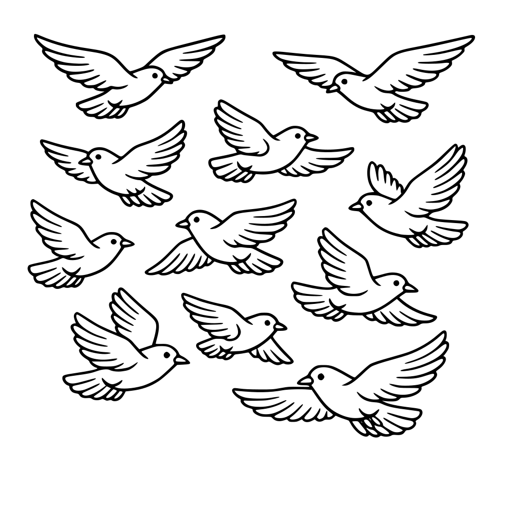 vorrei l'immagine di uno stormo di uccelli