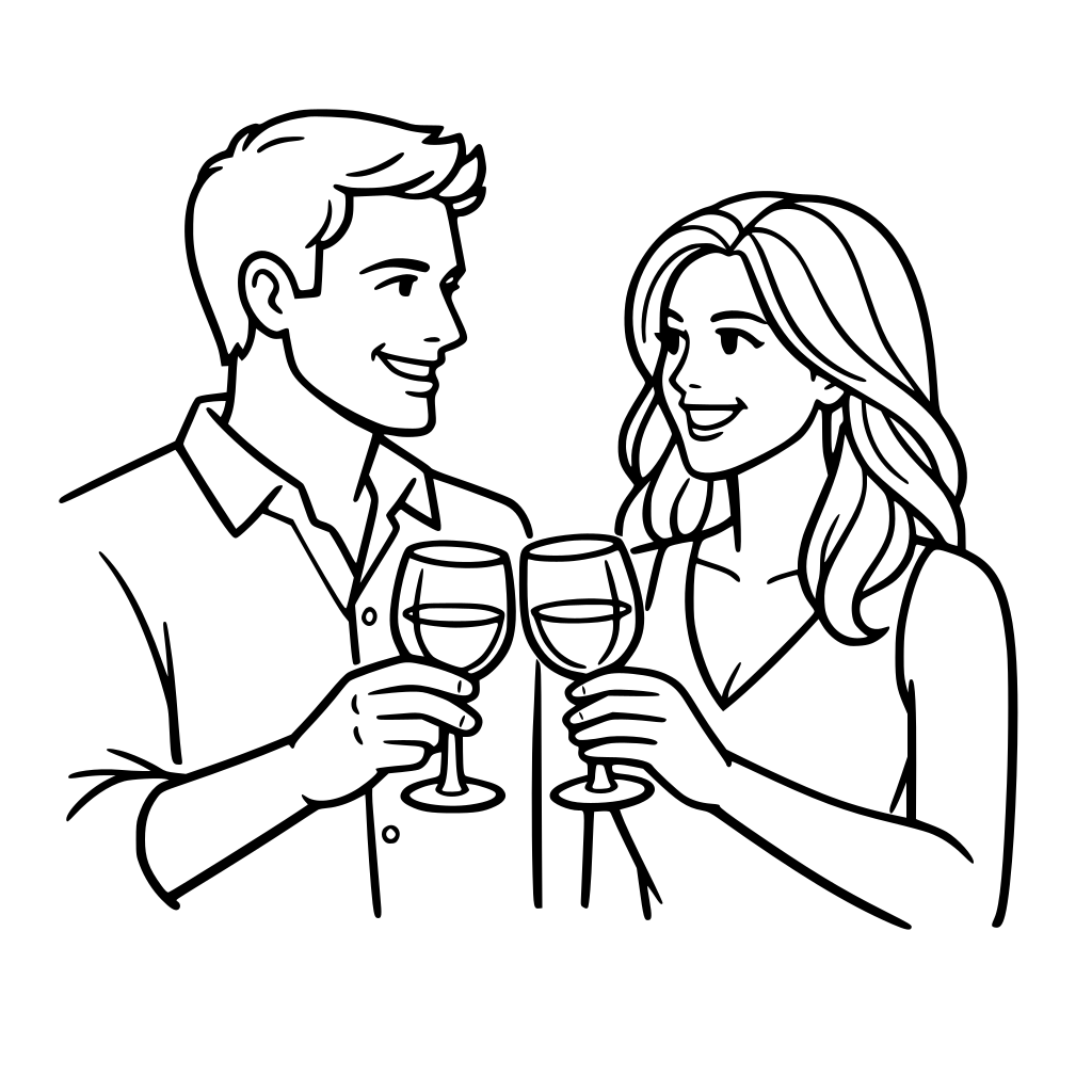 man and lady holding wine glasses