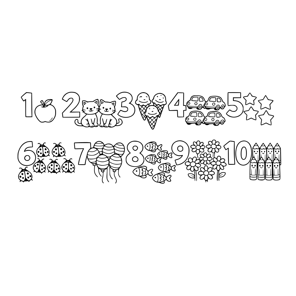 number 1-10 for young children