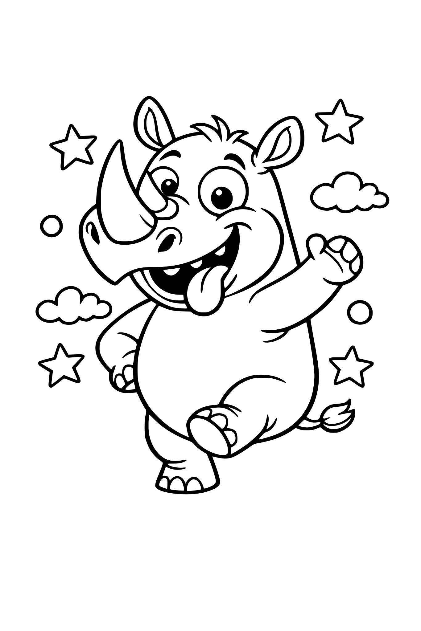 śmieszny nosorożec