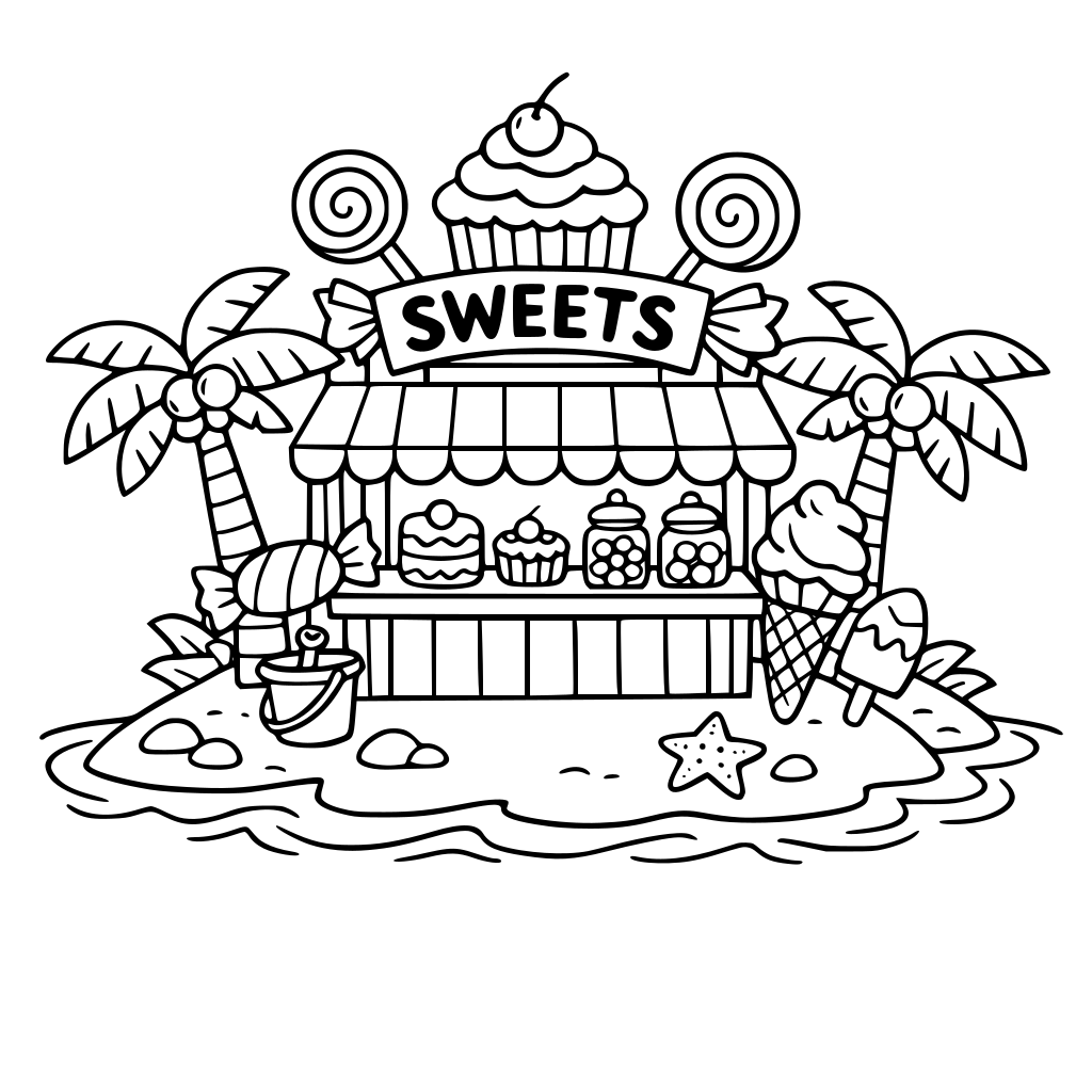 Sweet shop on island