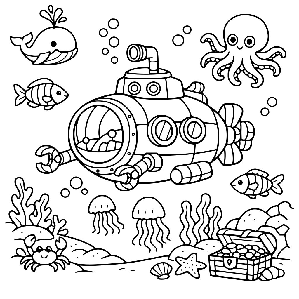 Okyanusu keşfe çıkmış bir denizaltı