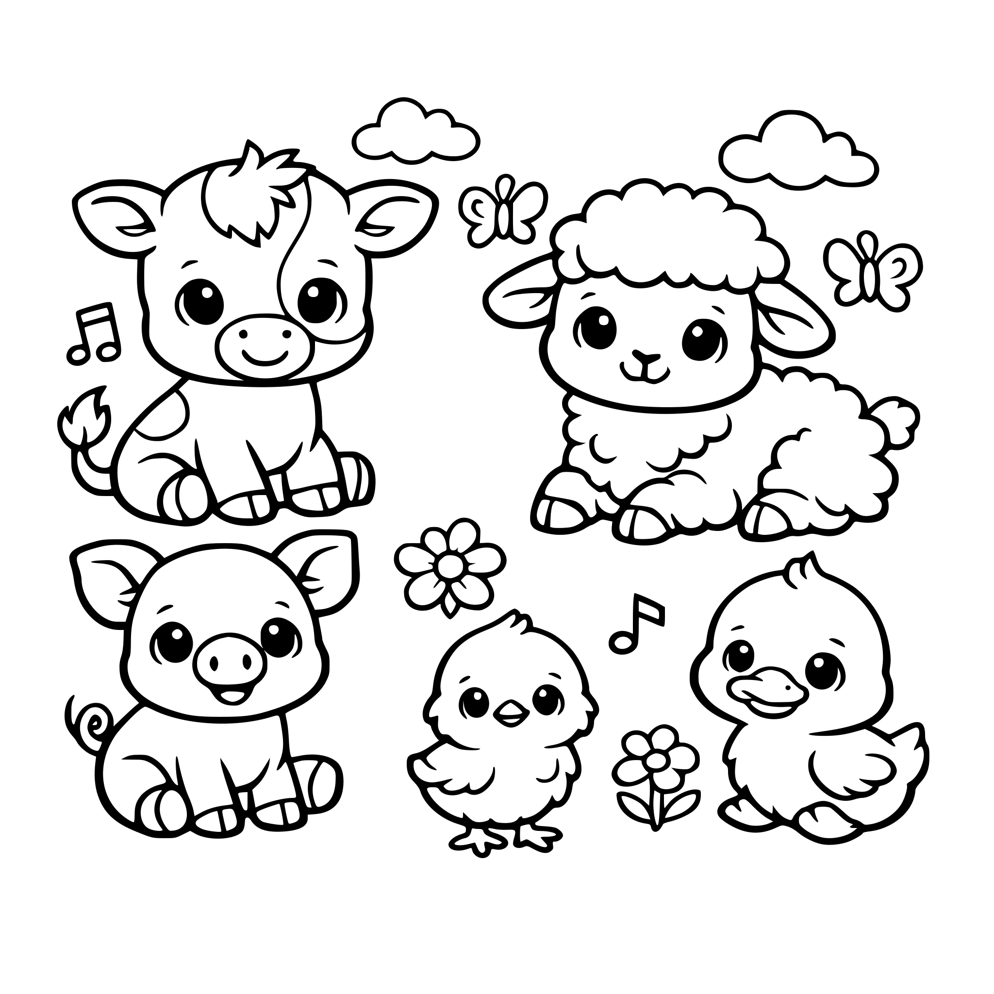 animales bebe de una granja