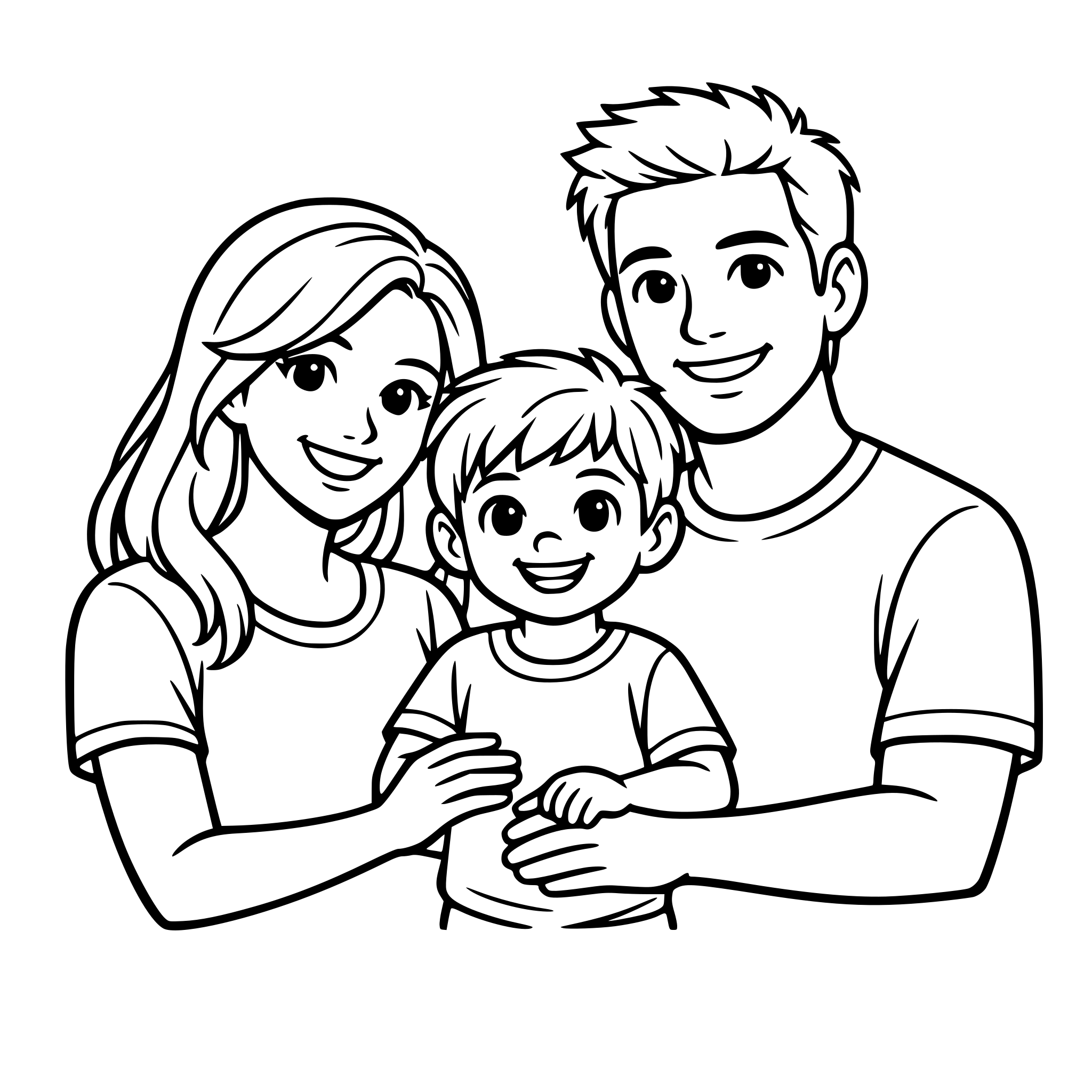 um casal e um menino pequeno