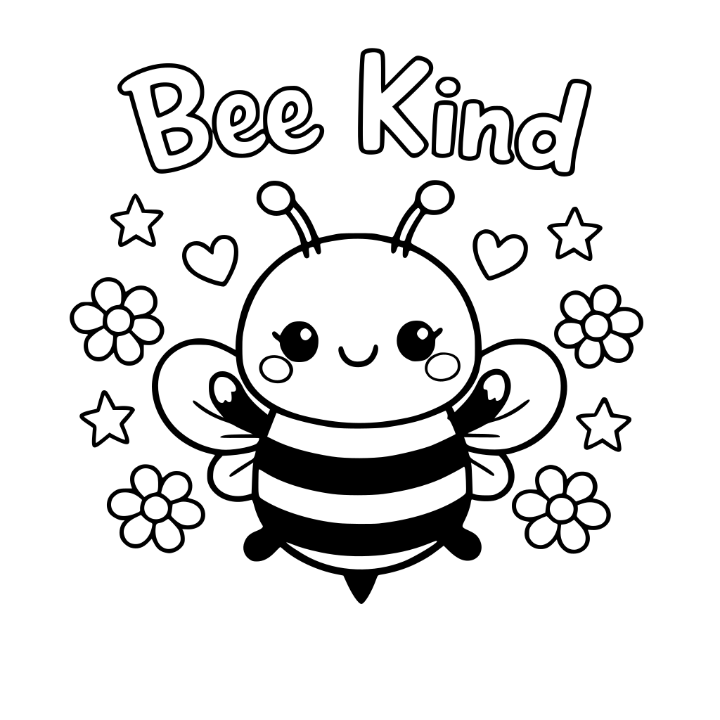 a cute bee with the saying bee kind
