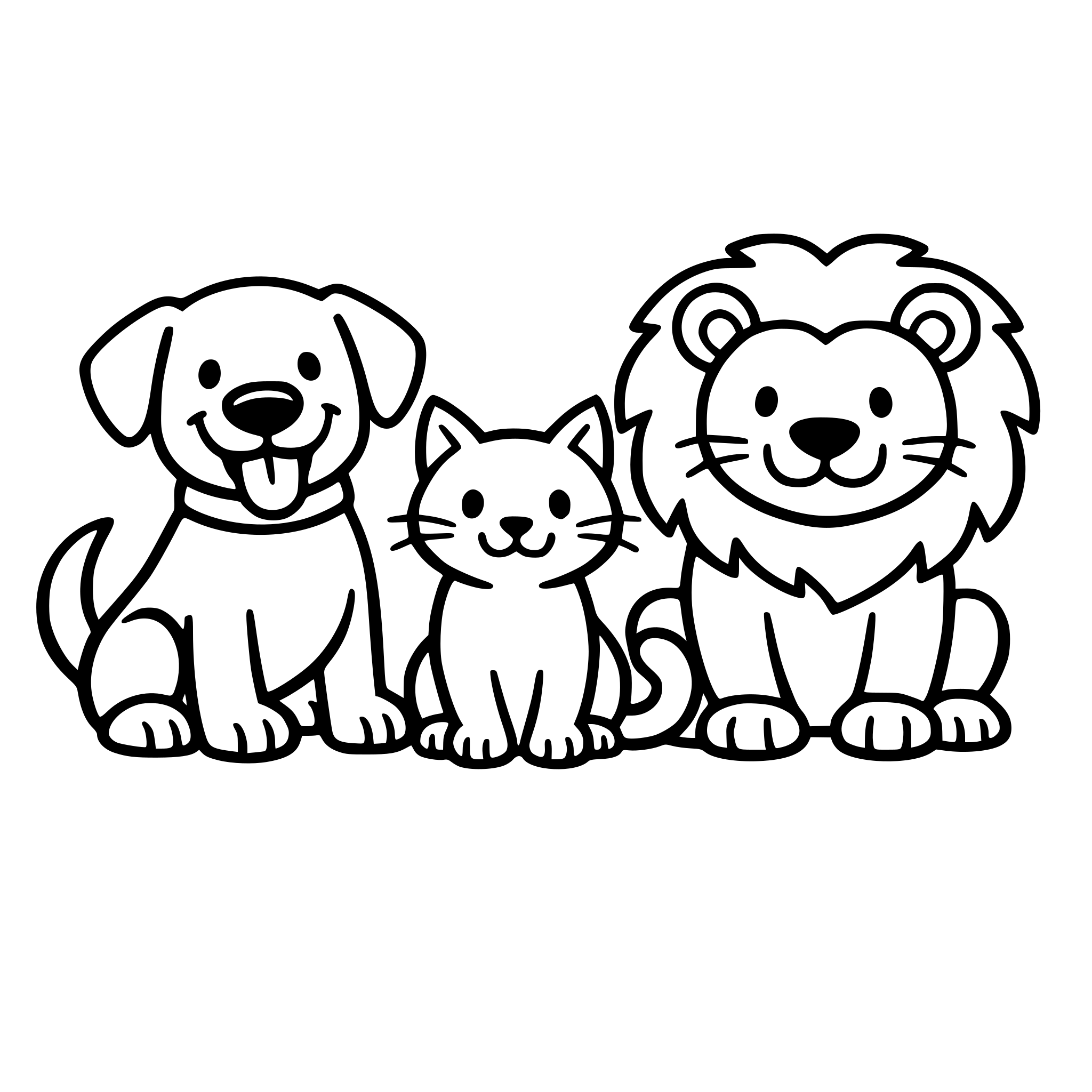 dog ,cat,lion