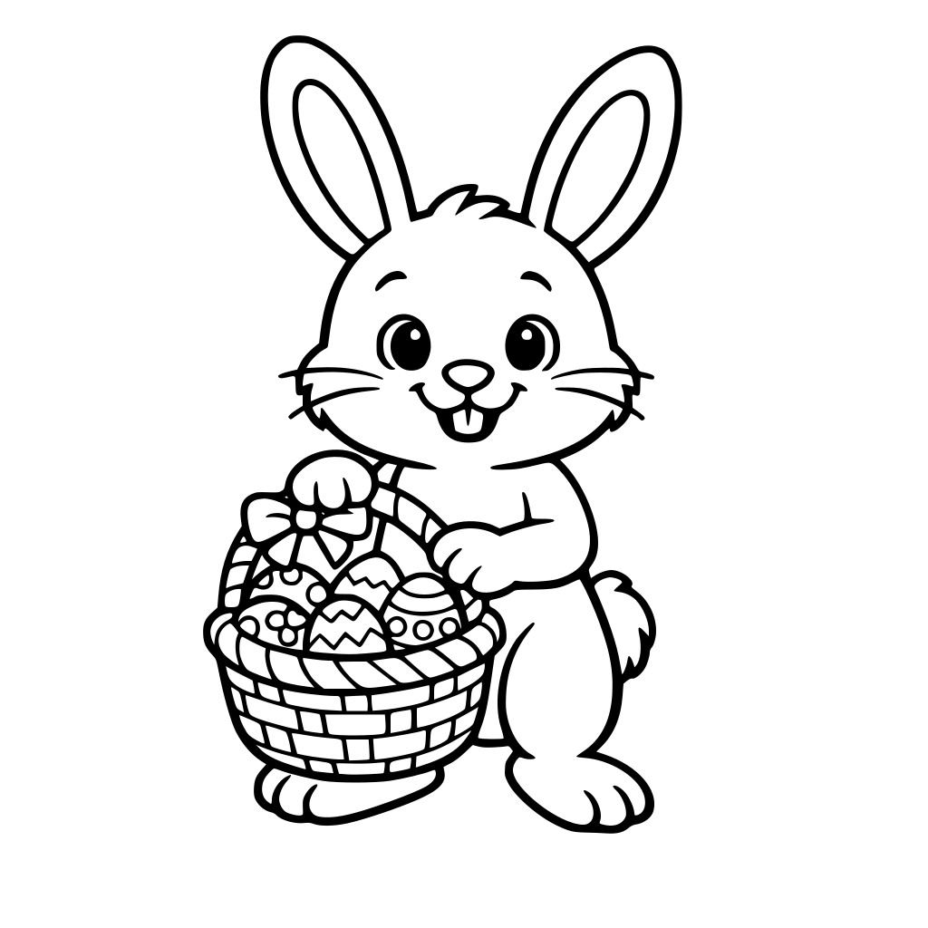 easter bunny with an easter basket