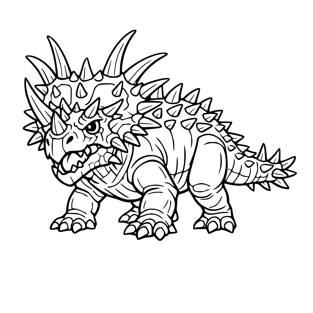 dinosaur wit alot of horns