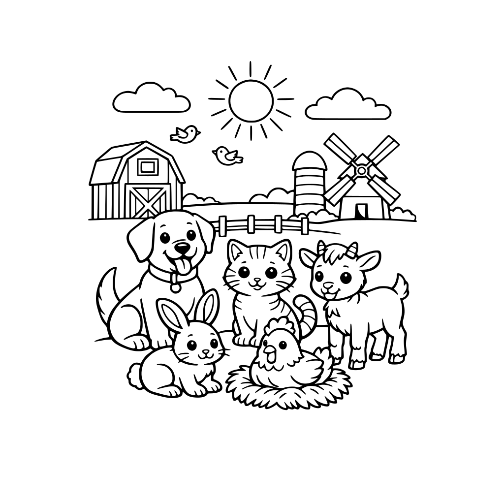 Pets on a farm