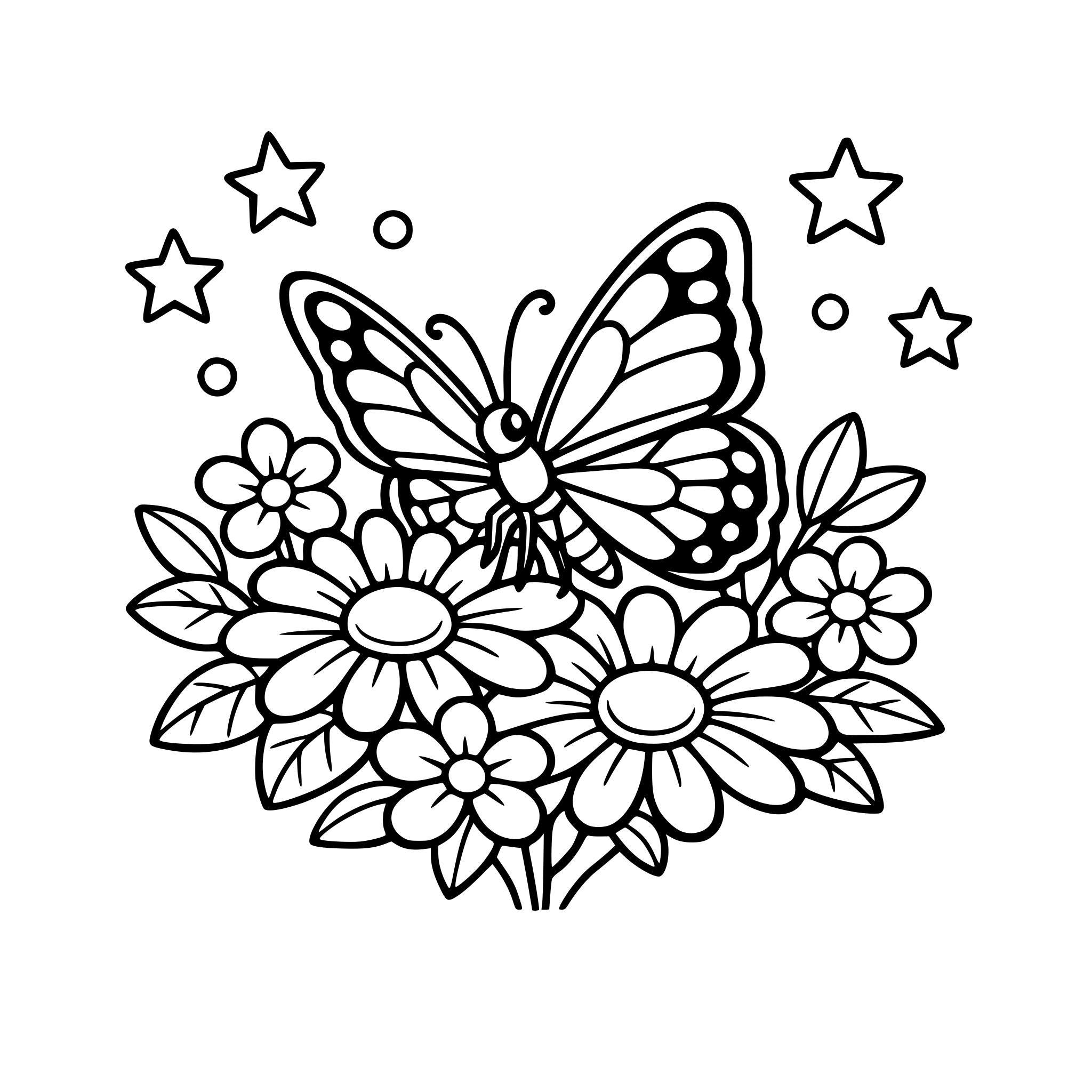 A butterfly sitting on flowers