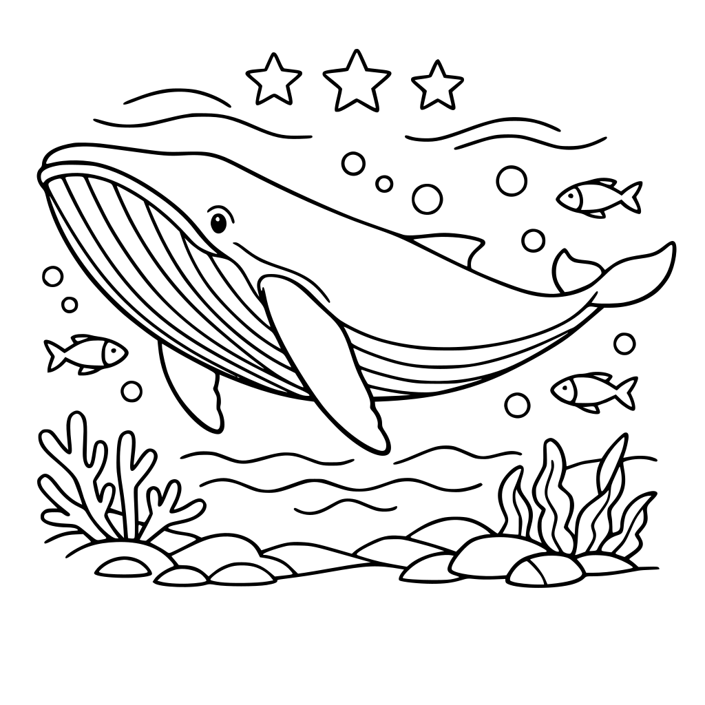 A whale Vast in blue ocean