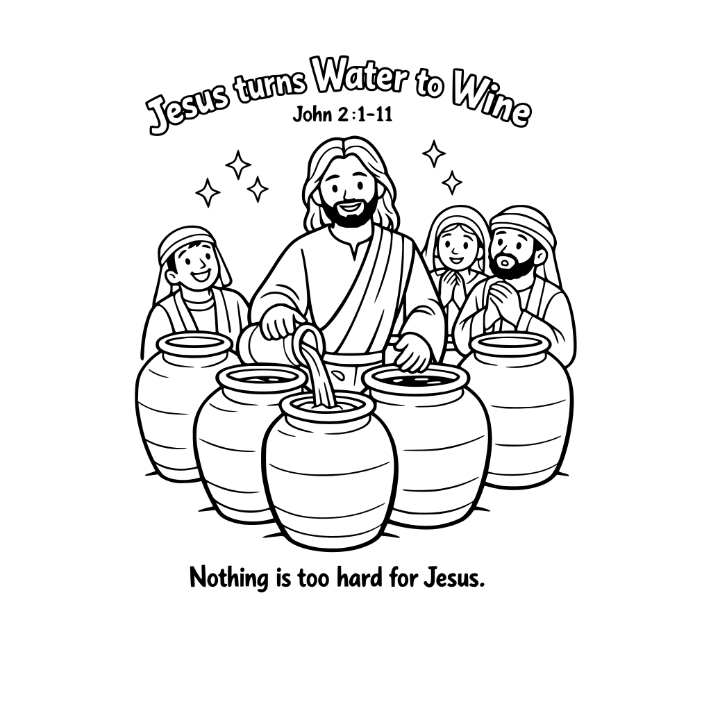 jesus turns Water to Wine • John 2:1-11 Nothing is too hard for Jesus.