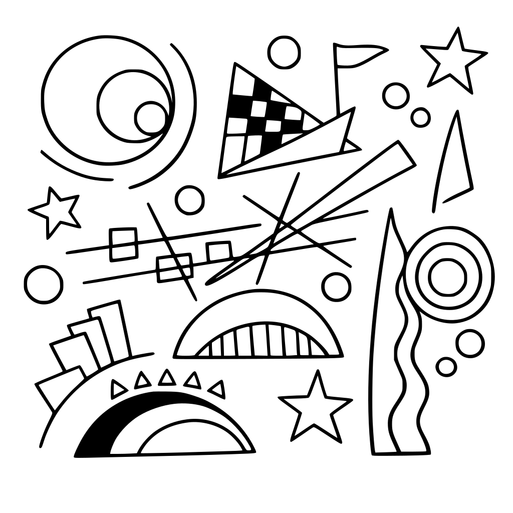 Disegno da colorare stile kandinskij