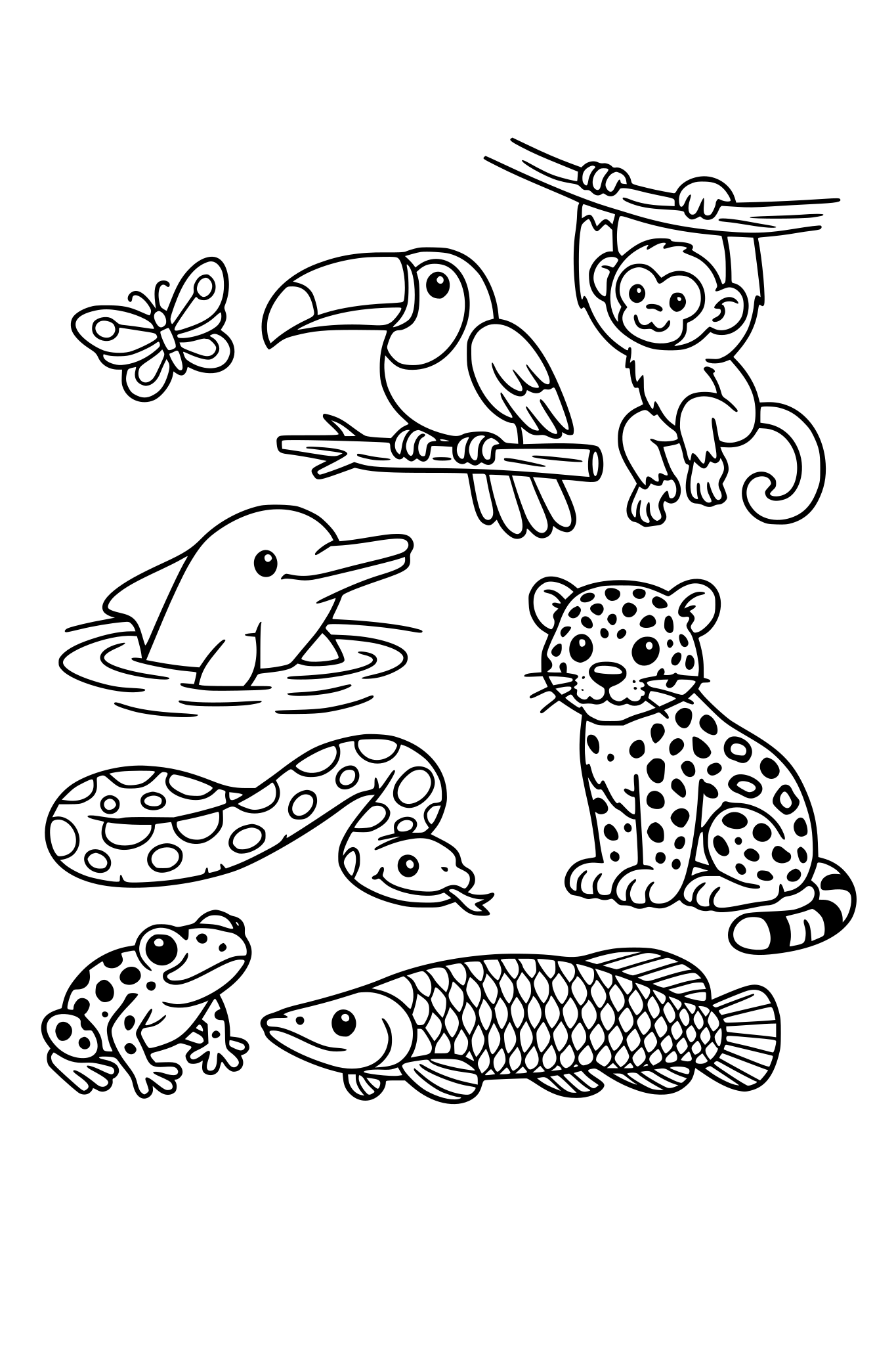 Create animals of the amazon river