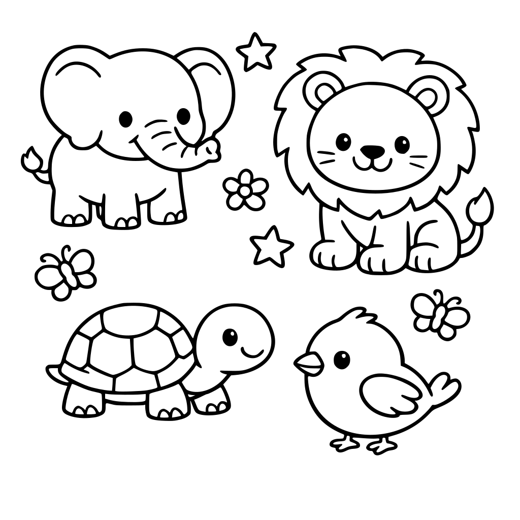 Gambar hewan untuk belajar mewarnai