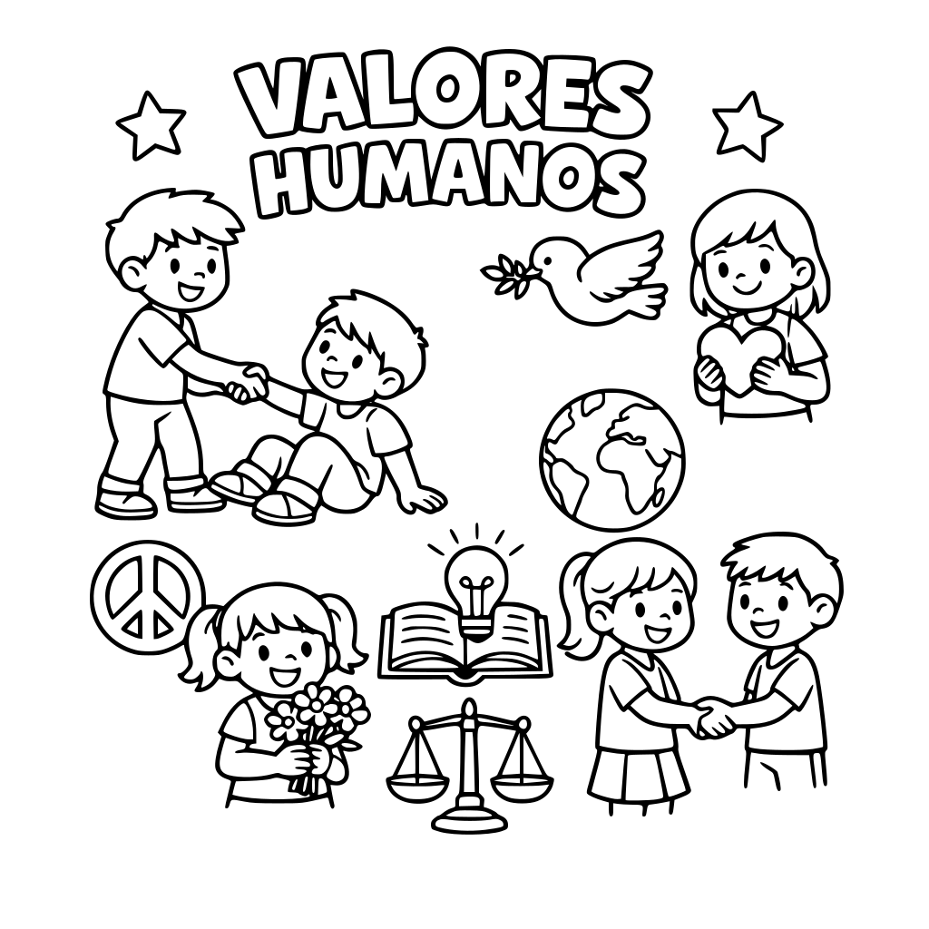 LIBRO PARA COLOREAR DE LOS VALORES HUMANOS