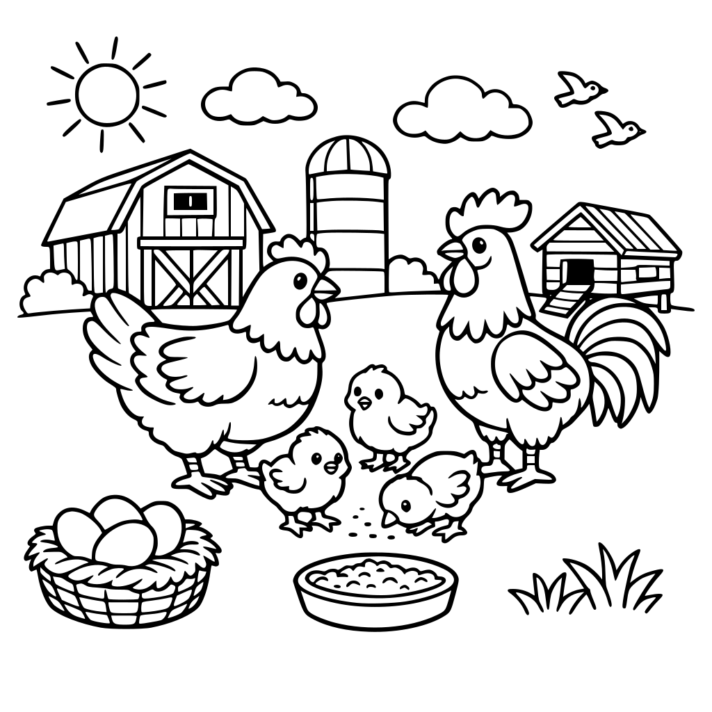 Kippen op de boerderij