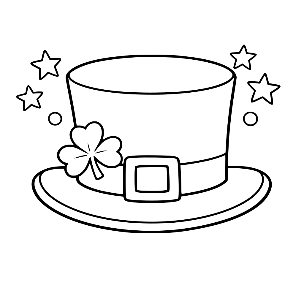 picture of leprechaun's hat for kids to color