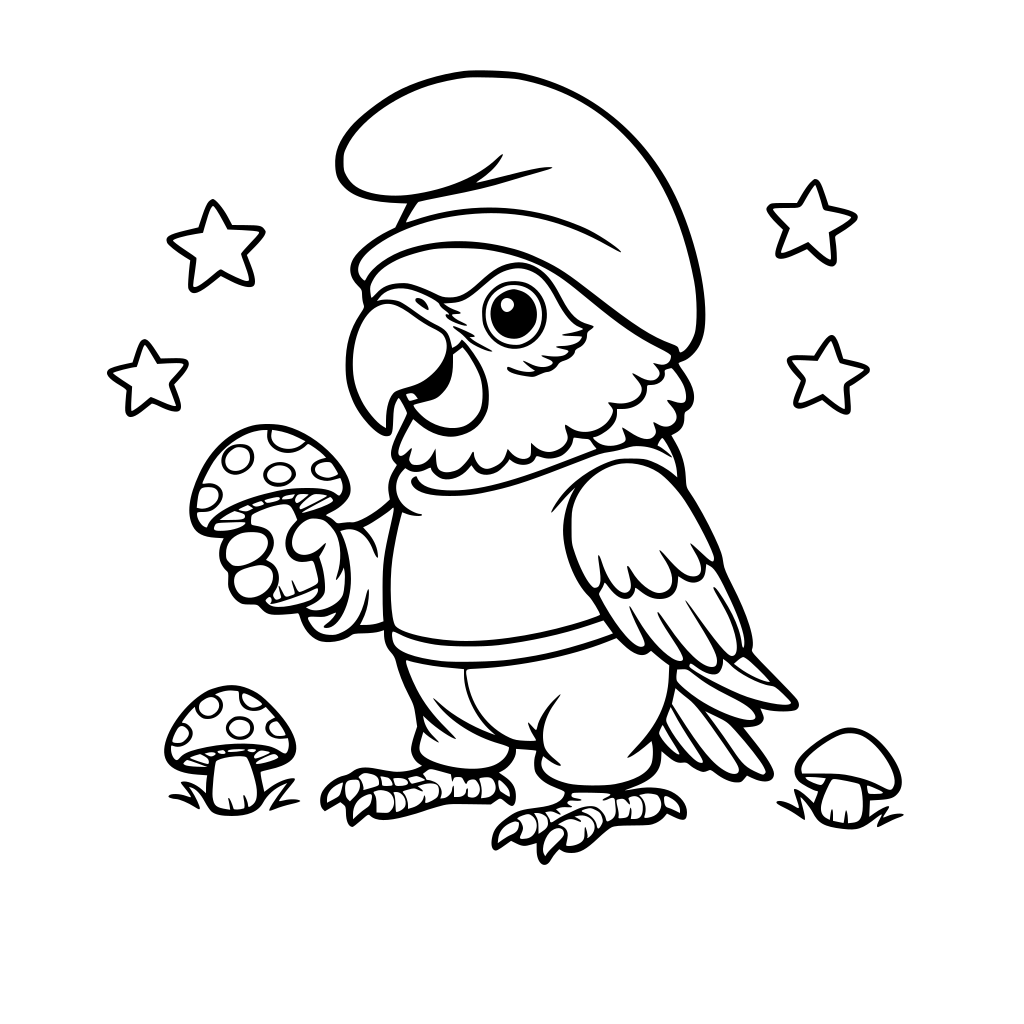 Cotorra disfrazada de pitufo